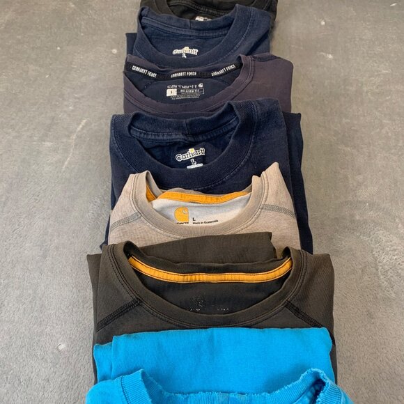 Carhartt Men’s Workwear T-Shirt Lot 7 Size Large Pocket Tees Worn Faded Bundle - Picture 1 of 11